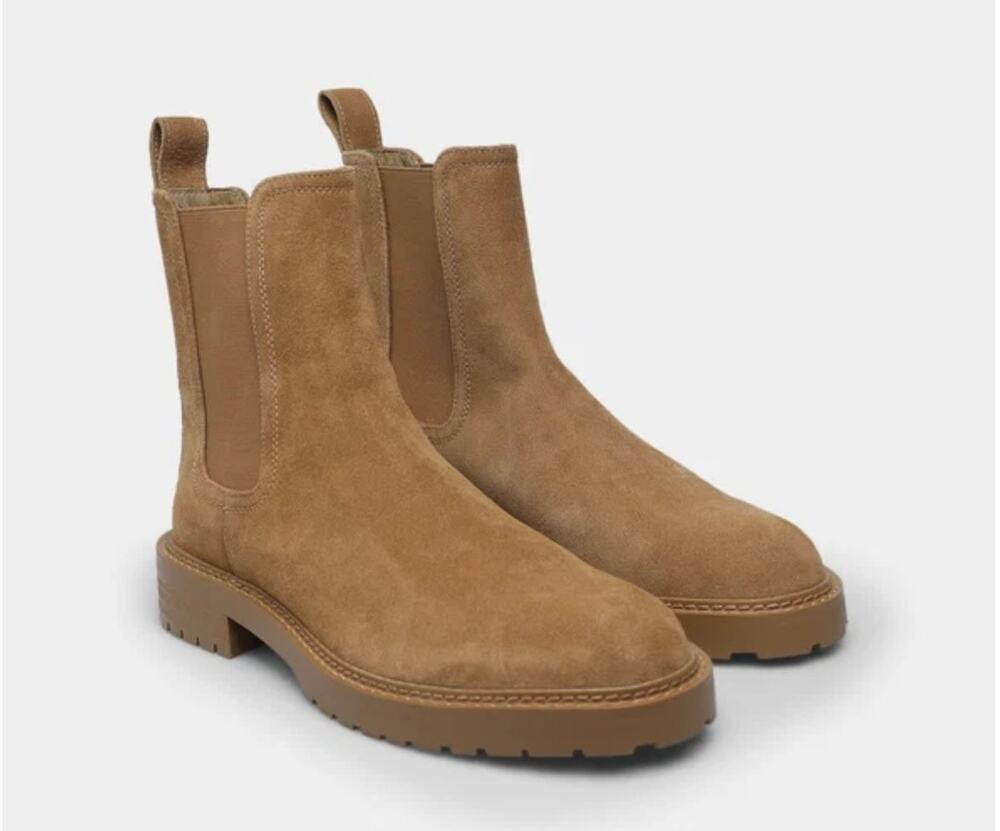 Saint Morta Men's Chunky Chelsea Boots Size 10 EU 44 Tan Camel Suede NIB